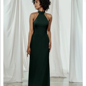 Amsale Sophia Hunter Green Bridesmaid Dress